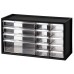 Plasdent 14-Drawer Unit - Black Frame (17 ⅝" W x 9 ⁶⁄₈"H x 7 ⅛"D)